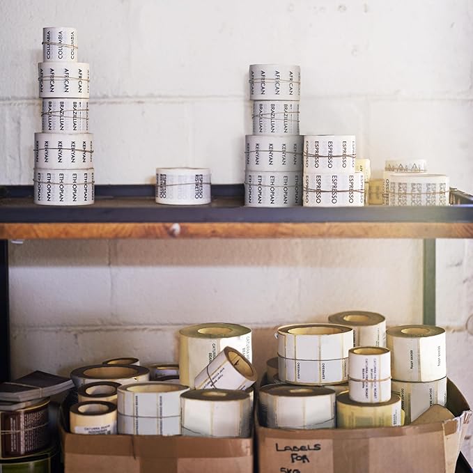 PSBM Thermal Transfer Labels, 4x2 Inch, 4 Rolls, 2875 Labels/Roll, 3 Inch Core, Perforated, Must Have Thermal Ribbon (Not Included)