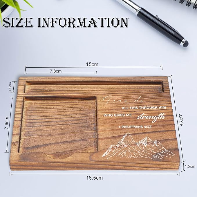 I Can Do All Things Sticky Note Holder, Christian Desk Organizer for Religious Social Worker Therapist Counselor Educators Gift for Office Self-Stick Note Pad Holders EDP108