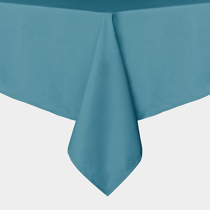 sancua Rectangle Tablecloth - 60 x 102 Inch - Stain and Wrinkle Resistant Washable Polyester Table Cloth, Decorative Fabric Table Cover for Dining Tables, Buffet Parties and Camping, Teal
