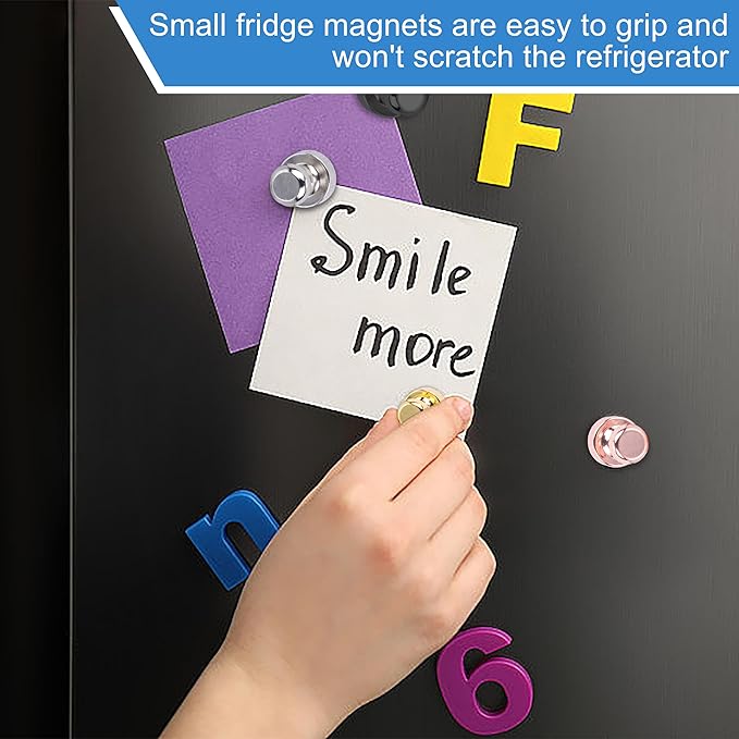 LOVIMAG Small Magnets for Cruise Ship Essentials, Cruise Magnets for Door Decoration, 4 Assorted Color Push Pins Neodymium Magnets for Cruise Cabins, Kitchen, Locker or Office Accessories-16 Pcs