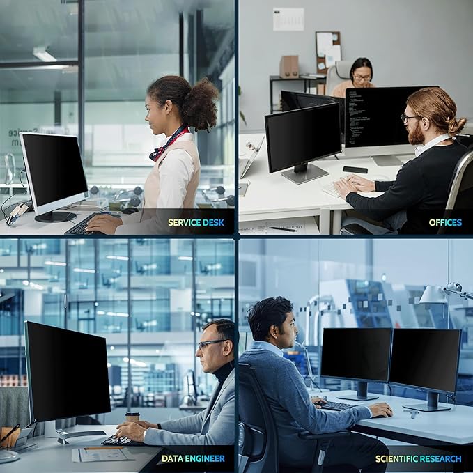 [2 Pack] 29 Inch Privacy Screen for Computer Monitor 21:9 Aspect Ratio, Eye Protection Anti Blue Light Glare Shield, 29inch Removable Black Blackout Anti Spy Desktop Security Private Filter