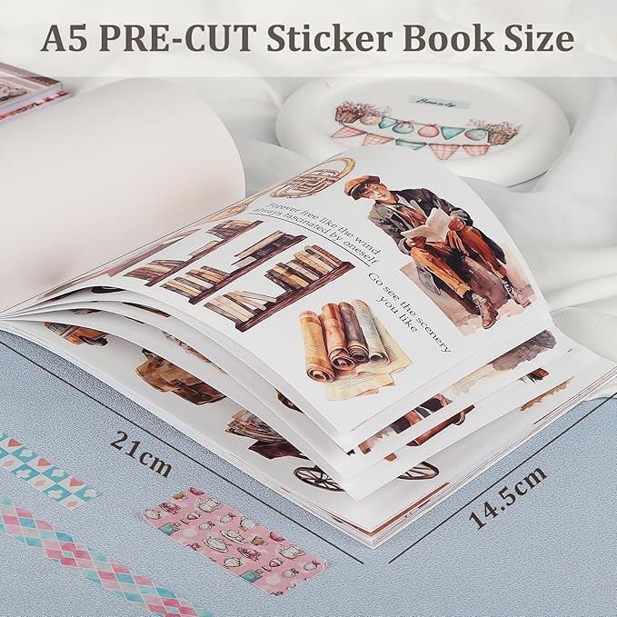 Snycler streetscape Theme Sticker Scrapbooking Supplies for Junk Journal, 20 Sheets PET Stickers - Vintage Journaling Stickers, Ephemera Sticker Book Pre Cut, Planner, Junk Journal Supplies