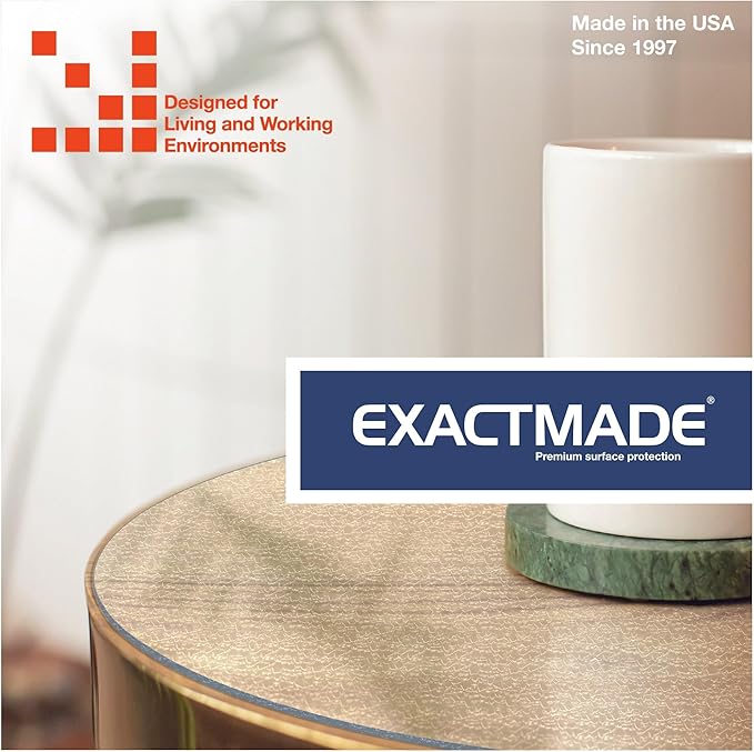 Clear Table Protector, USA Made, Safe, 34 x 72 Inch, 2mm Thick Pebble Textured Vinyl, Clear Oil Resistant Mat for Kitchen Table, Custom Table Cloth Cover Rectangle