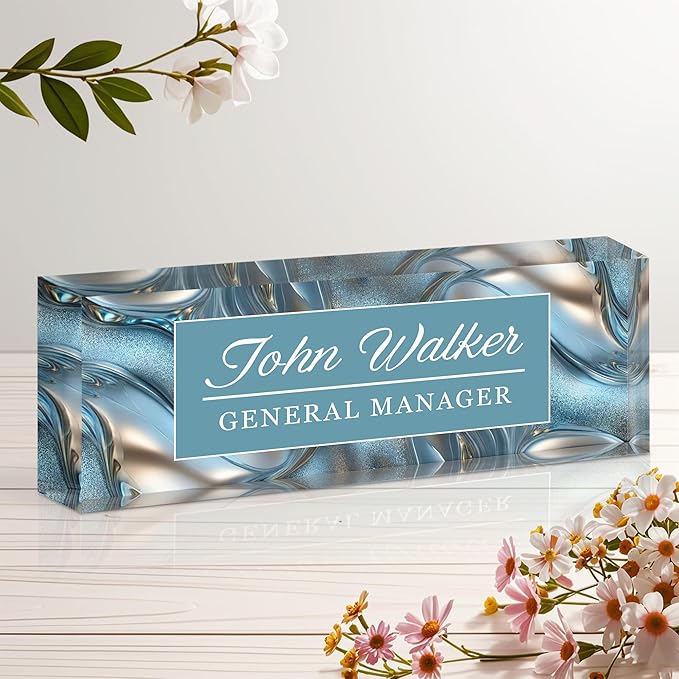 Ship Next Day Personalized Name Plate for Desk, Custom Acrylic Desk Name Sign, Office Appreciation Gifts for Women Men Coworkers Boss Teacher Employee