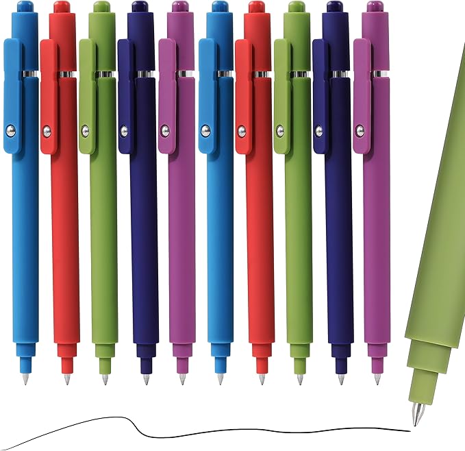 RIANCY Gel Pens, 0.5mm Black Ink Quick Dry Ball Point Pens, Fine Point Smooth Writing Pens, Cute Aesthetic Gifts Set for Men Women Journaling, Office School Stationery Supplies