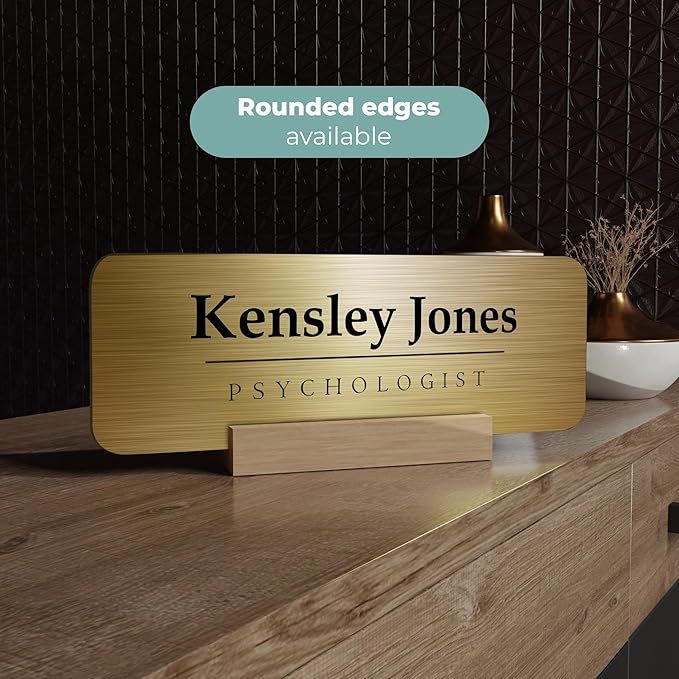 EGD ACM Desk Name Plate Personalized I Custom Office Desk Accessories Decor I Personalized Name Plate I Color Options (10 x 3.5 Inch) (3. ACM)