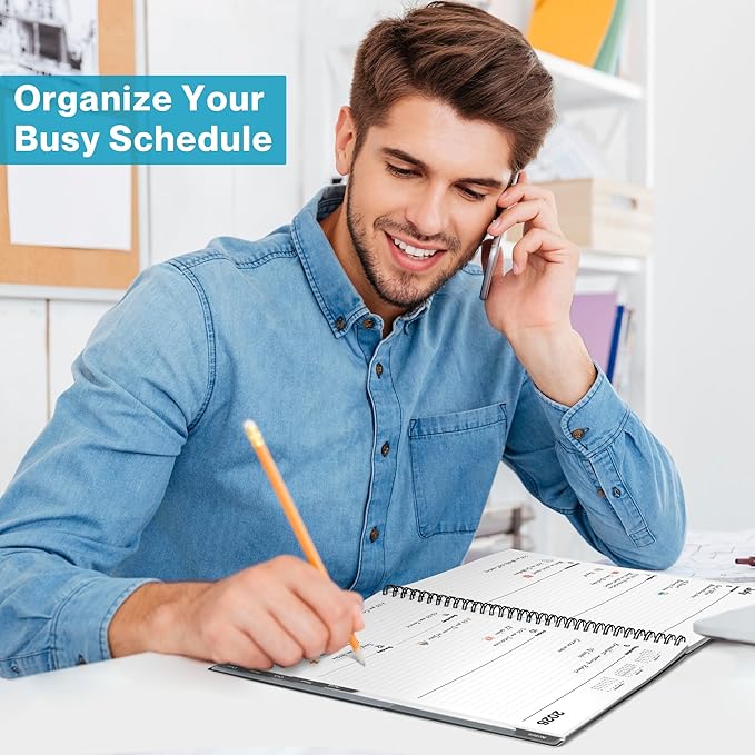 Dunwell Planner Book 2026, 8.5x11 Weekly Monthly Planner, Jan to Dec 2026, Large Calendar Book with Laminated Tabs, Bookmark, Free Stickers, Daily Calendar Planner Organizer