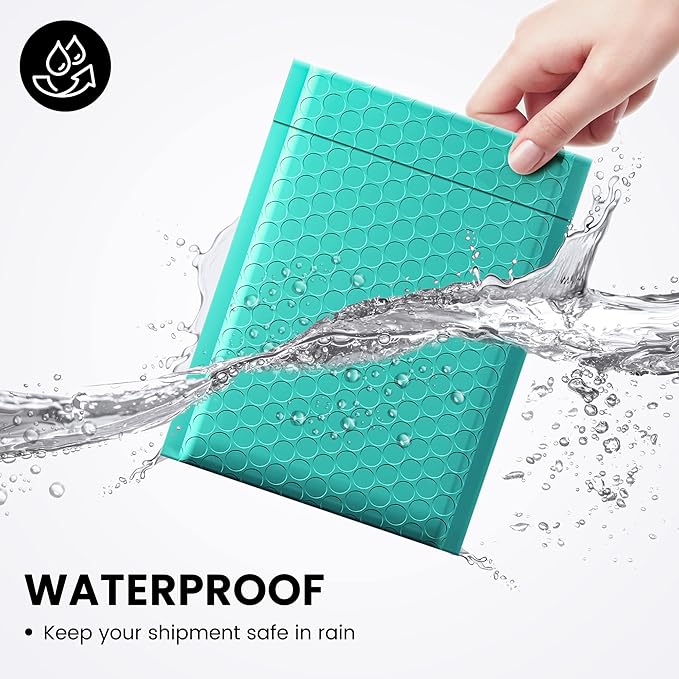 Fuxury Bubble Mailers 6x10" 100 Pack Teal Padded Envelopes Usable Size 6x9" Mailing Envelopes Bubble Padded Opaque Shipping Bags for Mailing,Packaging, Small Business, Boutique #0