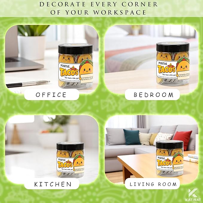 Positive Taco Birthday Christmas Gifts for Women Men Thanksgiving Basket Stocking Stuffers Teen Girls Son Mom Dad Daughter Sister Friend Coworkers Teachers Relaxation Gift Desk Decor Emotional Support