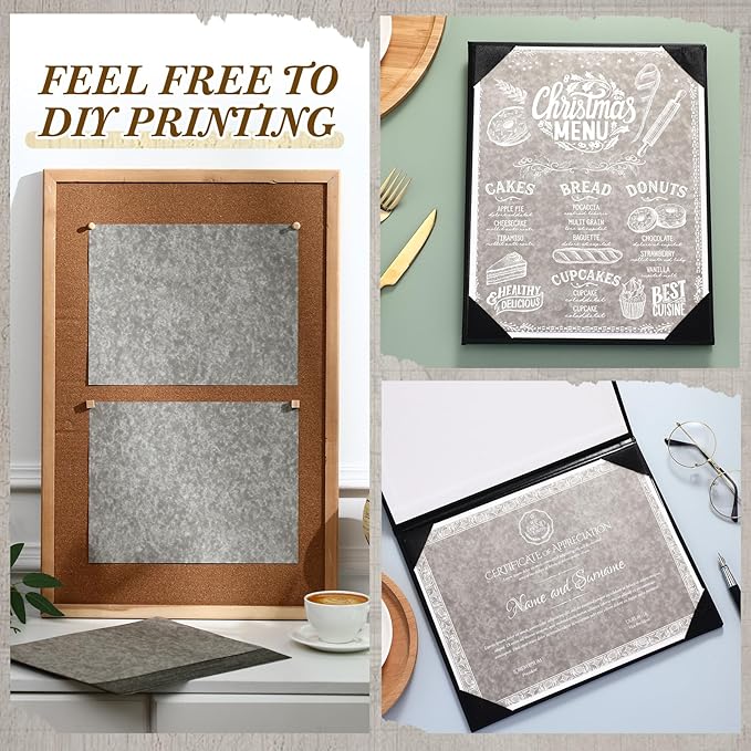 Epakh 200 Pcs Old Age Parchment Paper 8.5 x 11 Inch Standard Letter Vintage Colored Old Parchment Semblance Double Side Printing Paper (Khaki Gray)