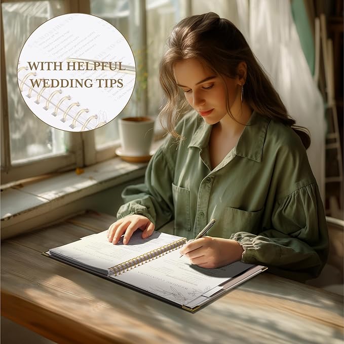 Your Perfect Day Wedding Planner Book and Organizer - Wedding Planner Book - Bridal Planning Binder with Countdown Calendar - Bride Gifts - (Meadow Gold)