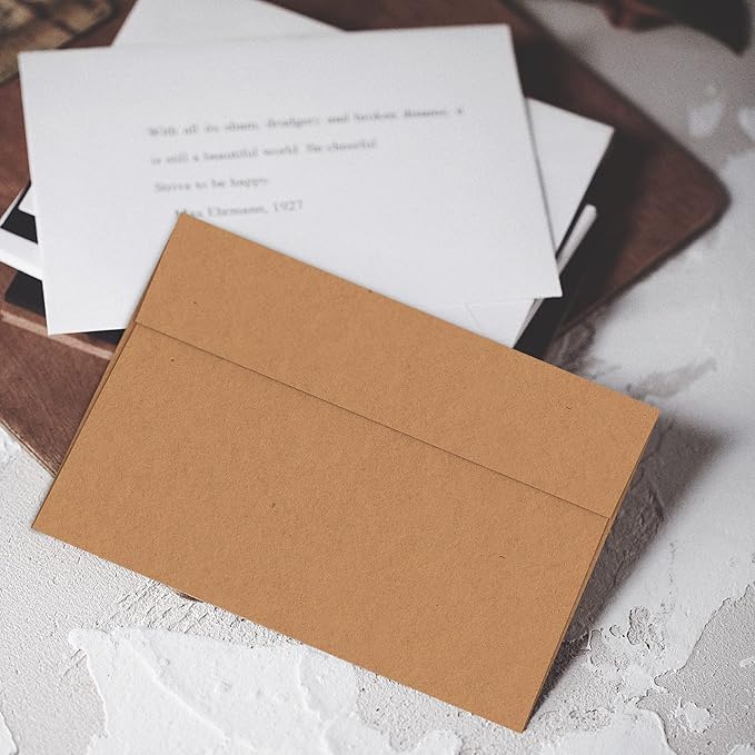 A7 Brown Kraft Envelopes Self Seal for Invitations 1000 Pack, 120 GSM Goefun 5x7 Mailing Envelopes Printable for Weddings, RSVP, Birthday, Photos, Documents and DIY Cards