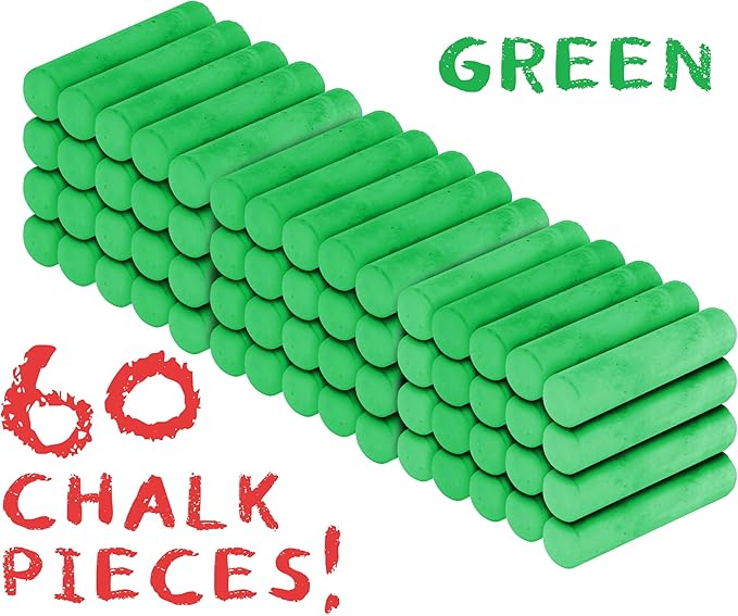 Kid Made Modern 60 Count Pack of Sidewalk Chalk – Green