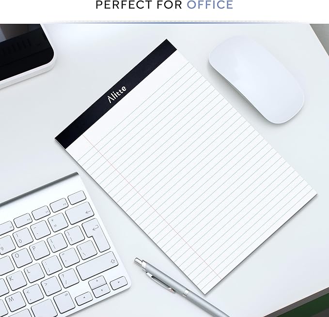 Legal Notepads 8.5 x 11, Pack of 3 - Perforated Wide Ruled Writing Pad - Premium Thick Paper, No Ink Bleeding - Blank Legal Pads For Home, Office, School, Business - 50 Sheets Per Notebook