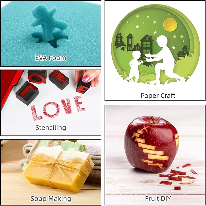 Exacto Knife,Craft Knife Hobby Knife 74 Pack with 4 Upgrade Sharp Hobby Knives and 70 Spare Knife Blades for Art, Scrapbooking,Stencil (Purple)