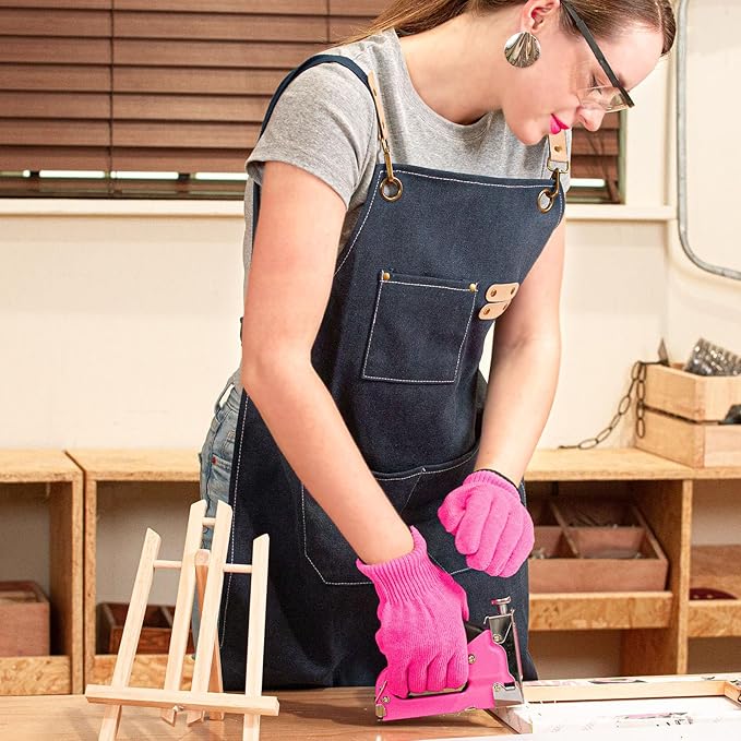 THINKOWRK 3 in 1 Staple Gun, Light Pink Staple Guns/Home Use Upholstery with 900 Staples, Nail Gun for Wood, Cable, Fabric, Wall, Material Repair, DIY Manual Stapler