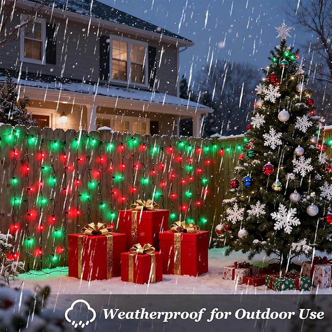 1500 LED Christmas Lights Outdoor with 12 Modes, 470FT Green Wire Christmas String Fairy Lights with Timer & Dimmable, Waterproof Twinkle Tree Lights for House Party Wedding Xmas Decor, Red & Green