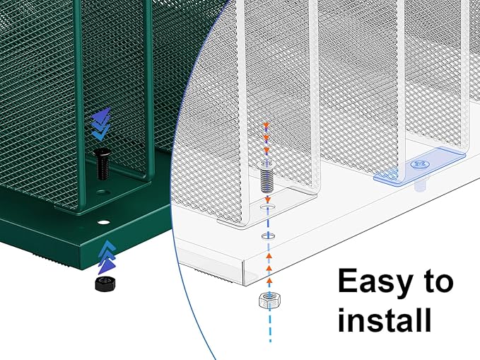 gianotter Desktop File Organizer, Desk Organizer with 5 Compartments, Paper Organizer for Desk, Workspace Organizers for Office Supplies (Green)