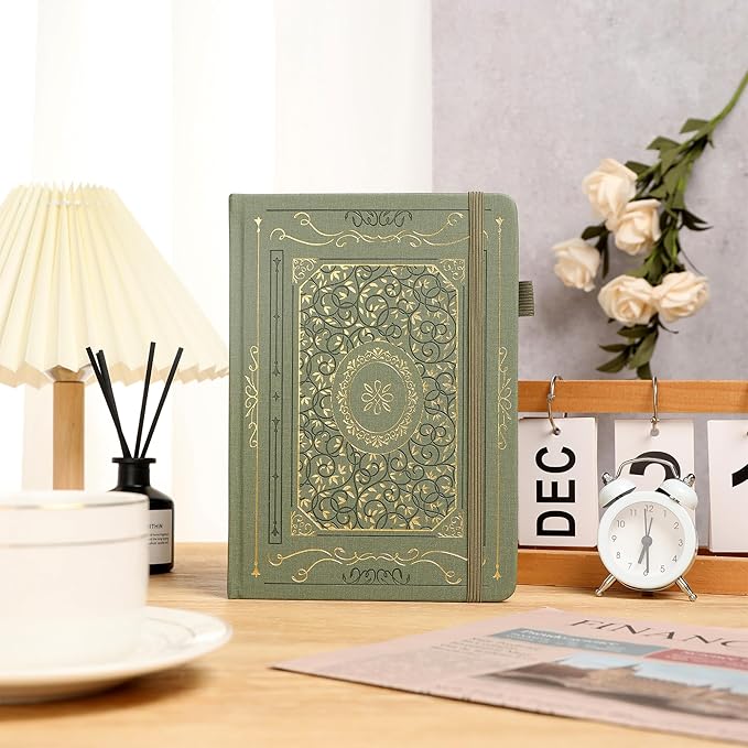 TIEFOSSI Dotted Notebook, 160gsm Thick Paper, Hardcover Dot Grid Journals for Women Men, 192 pages, for Travel, School and Office Use