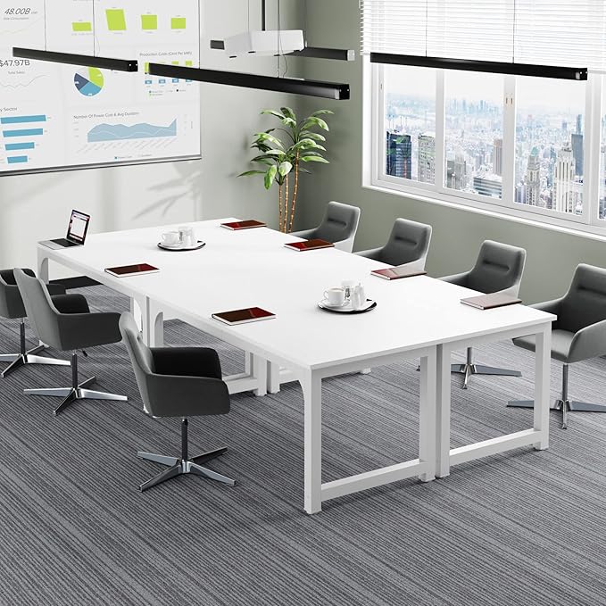 Tribesigns 63”Executive Desk, Large Office Computer Desk with Thicken Frame, Modern Simple Workstation Business Furniture for Home Office, White