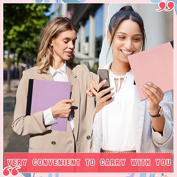 Lincia 6 Pcs 11" x 9.5" Legal Pads College Ruled Notepad Landscape Notebook Horizontal Lined Notebook 80 Gsm Assorted Colors Paper Pastel Writing Pads for School Office, 40 Sheet (Childish Color)