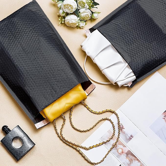 Thenshop 10 Pcs Extra Large Bubble Mailers 16 x 22 Inch Resealable Padded Envelopes Waterproof Shipping Packages Opaque Poly Packaging Envelope Mailers Cushioned Bags for Mailing Packaging, Black