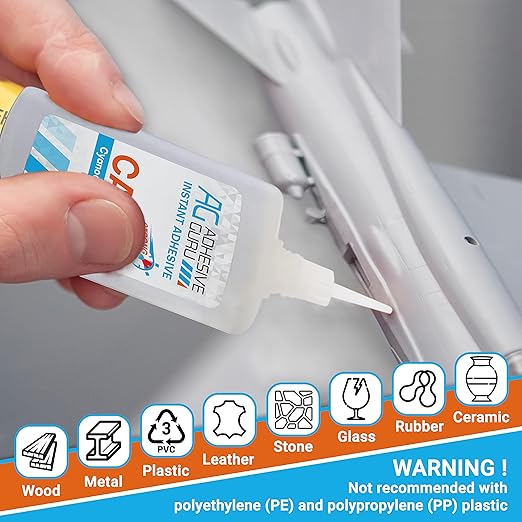 Adhesive Guru CA Glue with Activator Woodworking (2 x 0.9 oz - 2 x 3.38 fl oz) Ca Glue for Woodworking, Cyanoacrylate Glue and Activator (2 Pack)