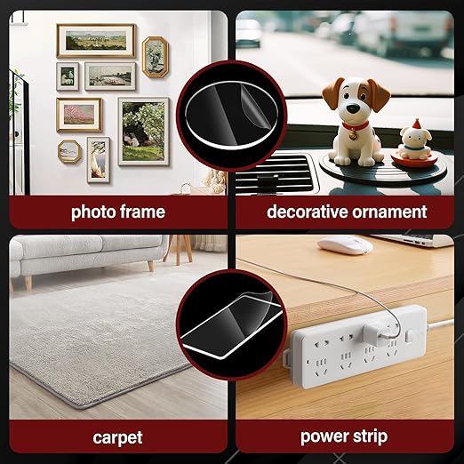 Navona 70 Pcs Pre-Cut Heavy Duty Double-Sided Nano Tape – 1 & 2 Inch Rectangular and Round Adhesive Strips, Transparent, Removable, Reusable Mounting Tape for Home and Office Use