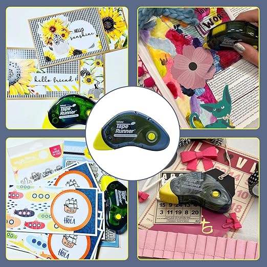 Tape Runner - Double Sided Adhesive with Dispenser Roller Included - Acid Free, Sticky, Clear & Transparent - Ideal for Scrapbooking, Crafts & More - Boomerang (417 inches per Cartridge), 20 Cartridge