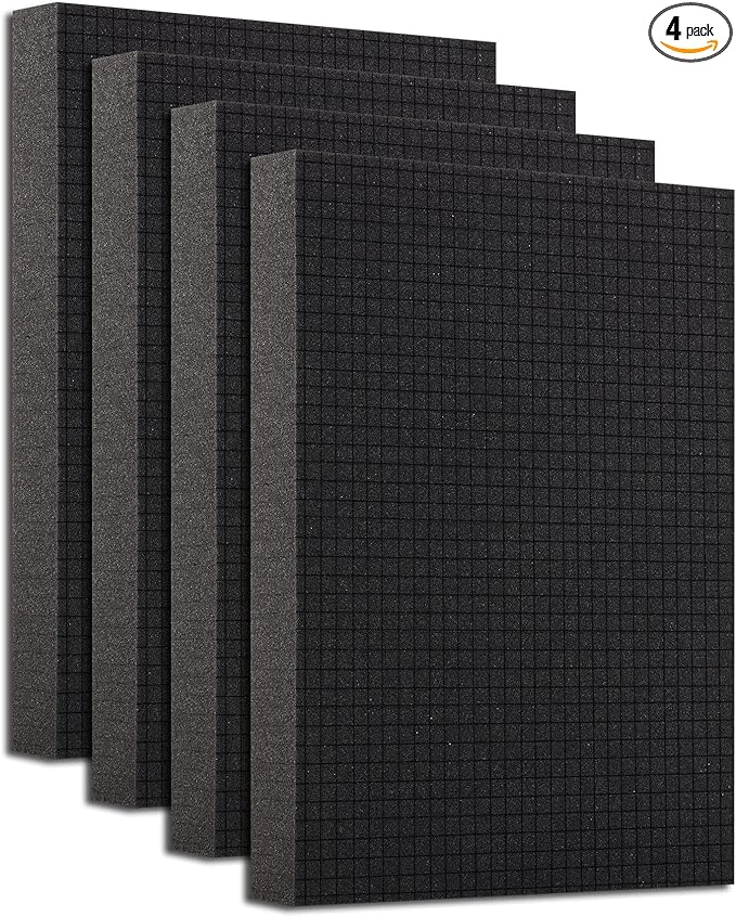 Pre-Cubed Pick & Pluck Foam Sheets - 4-Pack (16"x12"x2") Polyurethane Apart Insert Pads Liners for Toolboxes, Storage Drawer and Crafts