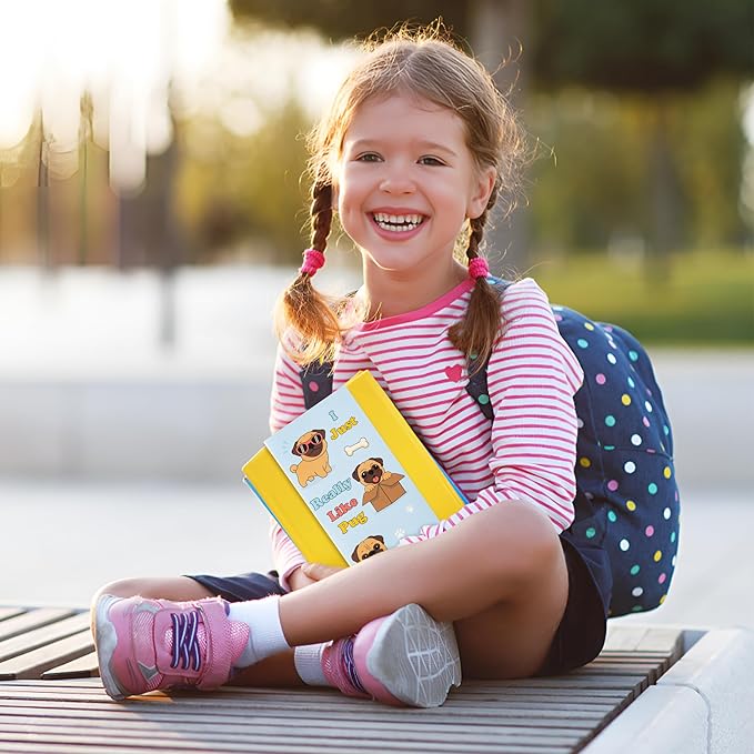 Xqumoi I Just Really Like Pug Sticky Notes Set, 550 Sheets, Cute Cartoon Pug Self-Stick Notes Pads Animal Divider Tabs Bundle Writing Memo Pads Back to School Office Supplies Small Gift