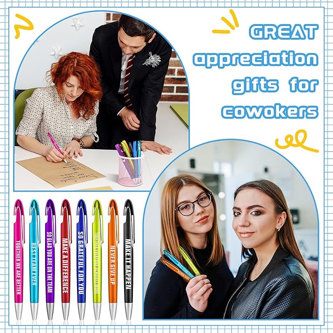 Lincia 100 Pcs Employee Appreciation Ballpoint Pens Bulk Retractable Medium Point Pens with Black Ink Inspiration Thank You Gifts for Teacher, Back to School, Christmas