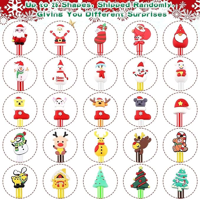SANNIX 20 Pcs Christmas Pens Bulk Cartoon Gel Ink RollerBall Pen for Kids Christmas Gift School Home Supplies Xmas Party Favor Gift Bags Filler