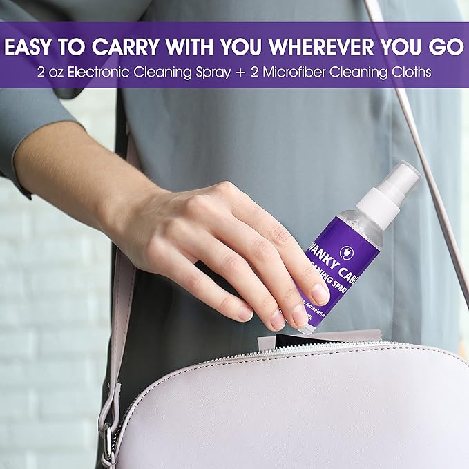 Swanky Screen Cleaner Kit: Microfiber Cloths & Spray for TV, iPad, iPhone, Monitor & Laptop (2 Oz, 4-Pack)