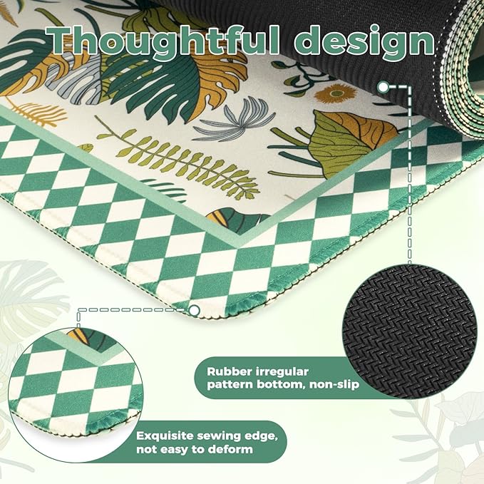 iCasso Large Desk Pad,Aesthetic Computer Mouse Pad for Desktop,Anti-Slip Rubber Base Keyboard mat,Cute Desk Mat for Women,Large Desk Cover Mat Work from Office Home School