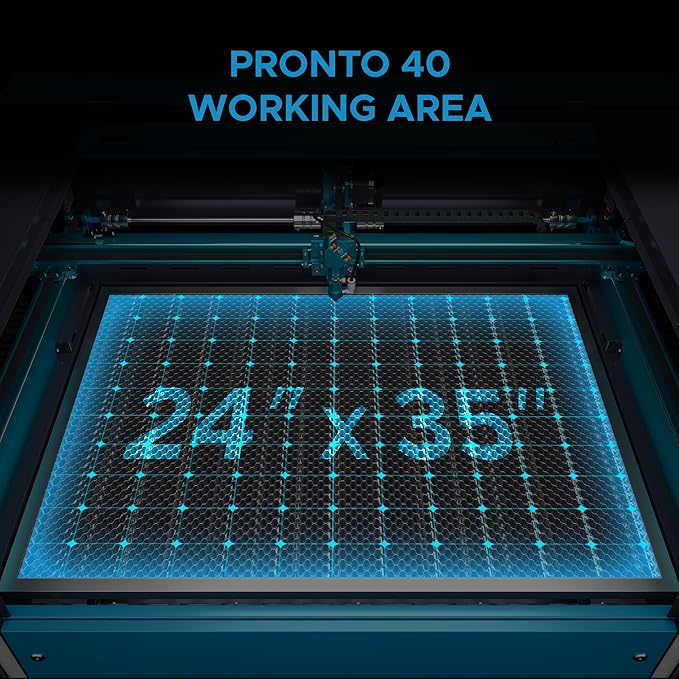 OMTech Pronto 90W CO2 Laser Engraver & Cutter – 35"x24" Workspace, 1000mm/s Speed, Autofocus, Air Assist, 2-Way Pass, for Wood, Acrylic & More