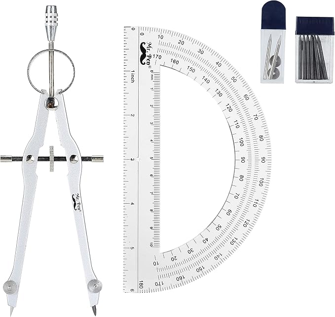 Mr. Pen- Protractor and Compass Set, Compass Protractor Set, Protractor, Compass for Geometry, Math Compass, Compass School, Math Compass and Protractor, Geometry Tools Set, Back to School Supplies