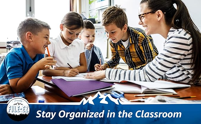 FILE-EZ Two-Pocket Folders, Purple, 25-Pack, Textured Paper, Letter Size (EZ-32545)