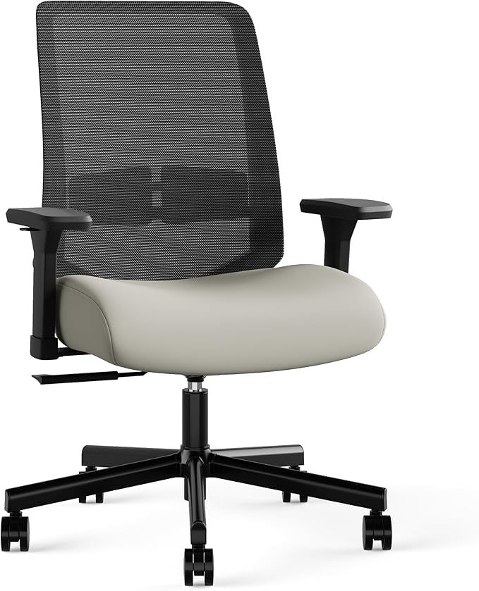 Ergonomic Office Chair, Mesh Computer Desk Chairs with Adjustable Lumbar Support, 3D Armrests, Tilt Function, Comfy Wide Seat, Swivel Executive Work Task Chair for Company and Home
