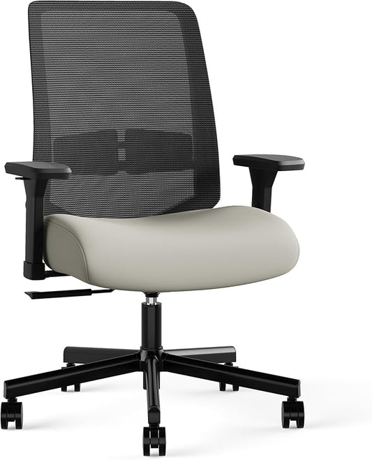 Ergonomic Office Chair, Mesh Computer Desk Chairs with Adjustable Lumbar Support, 3D Armrests, Tilt Function, Comfy Wide Seat, Swivel Executive Work Task Chair for Company and Home
