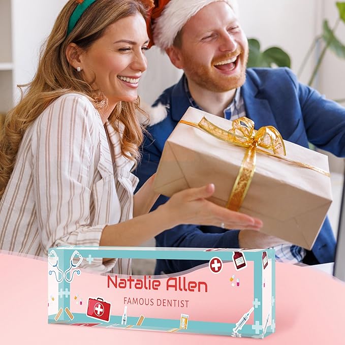 Custom Name Plate for Desk, Personalized Acrylic Office Name Sign with Name & Title, Elegant Desk Decor for Women Men, Employee Appreciation Gift (Doctor-Nurse-1)