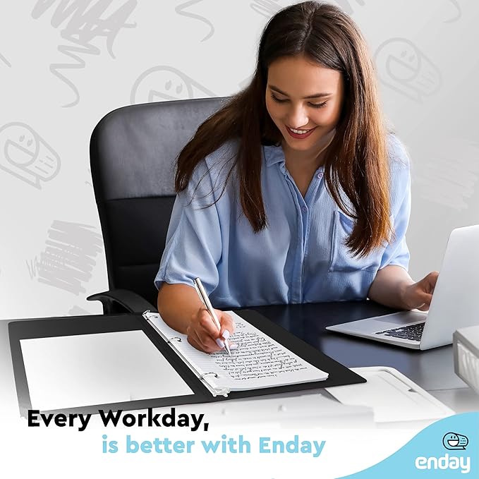 1 Inch 3 Ring Binder 1” Binder Black Clear View Cover with 2 Inside Pockets, Colored School Supplies Office and Home Binders – by Enday