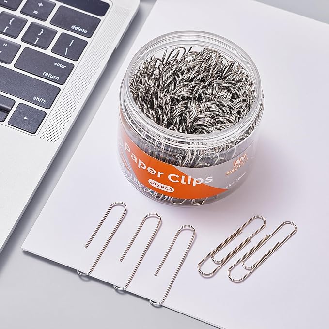 NEEWAY 300pcs Large Paper Clips, Jumbo Paper Clip, 2 Inch Paperclips