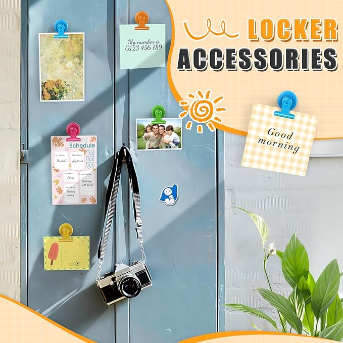 Grtard 24pack Magnetic Clips, Cute Magnet Clips for Fridge, Colorful Magnetic Clips Heavy Duty, Strong Magnetic Clip Magnets, No-Scratch Magnetic Clips for Refrigerator, Whiteboard, Locker, Classroom