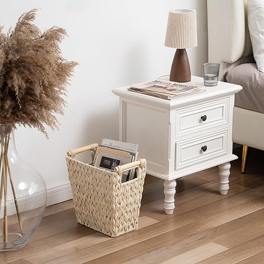 GRANNY SAYS Wicker Trash Can, Waste Basket for Bathroom, Waterproof Bathroom Garbage Can, 19 Liters/5 Gallons Wastebasket with Handle, Decorative Waste Basket for Bedroom, Office, Living Room, 1 Pack