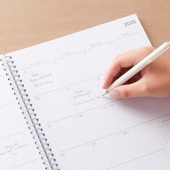 Blue Sky 2025 Weekly and Monthly Planner Calendar, January 2025 - December 2025, 8.5" x 11", Flexible Frosted Cover, Laminated Tabs, Wirebound, Storage Pocket, Lindley