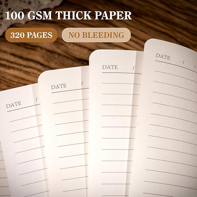 CAGIE B5 Journal Notebook for Men Women 320 Pages 100 Gsm Paper Vintage Journaling Notebooks A5 Hardcover Leather Journals for Writing Travel Work Note Taking Diary, 7.6x10 In, Brown