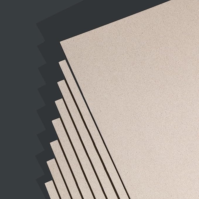 25 Pcs Book Board, Binder Board, Cover Board, Heavy Duty Chipboard for Book Binding, DIY Cardboard (Gray, 5 x 7 Inch 80PT)