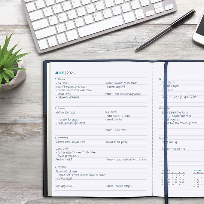 2026 Planner Calendar, 8"x10" : Includes 14 Months (November 2025 - December 2026) / 2026 Weekly Planner/Weekly Agenda/Monthly Calendar Organizer (Navy/Black)