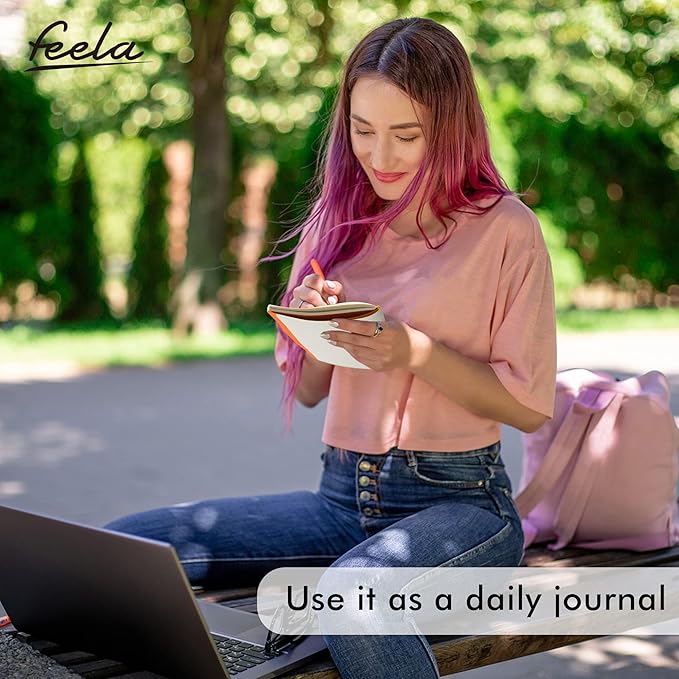 feela 36 Pack Soft Cover Journal Bulk, Lined Blank Travel Journal for Women Men Writing, Notebooks College Ruled for Work, Note Taking Notebook School Business Supplies, 8.2” x 5.5”, A5, Orange